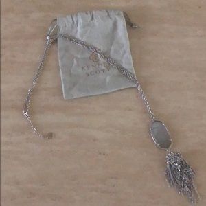 Rayne Long Pendant Necklace in Silver